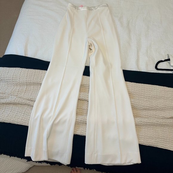 Nadine Merabi Faye White Top & Charlotte White Pants -Bachelorette/Bridal Outfit - Picture 3 of 6
